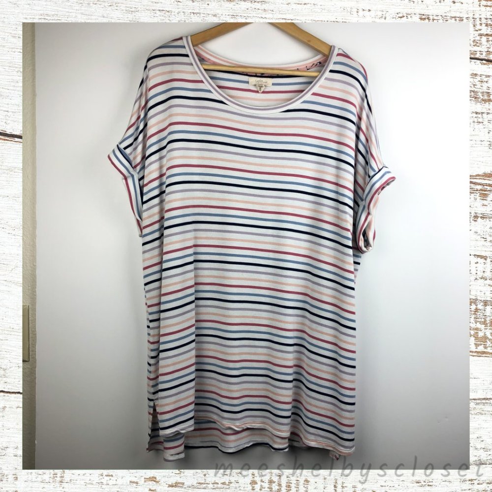 Cupio Striped T-shirt Short Sleeve Multi-Color Tee